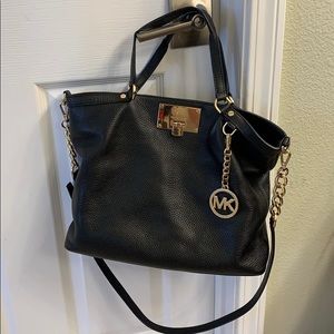 Michael Kors Channing Black Leather Large Tote